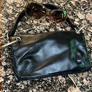 Black leather purse